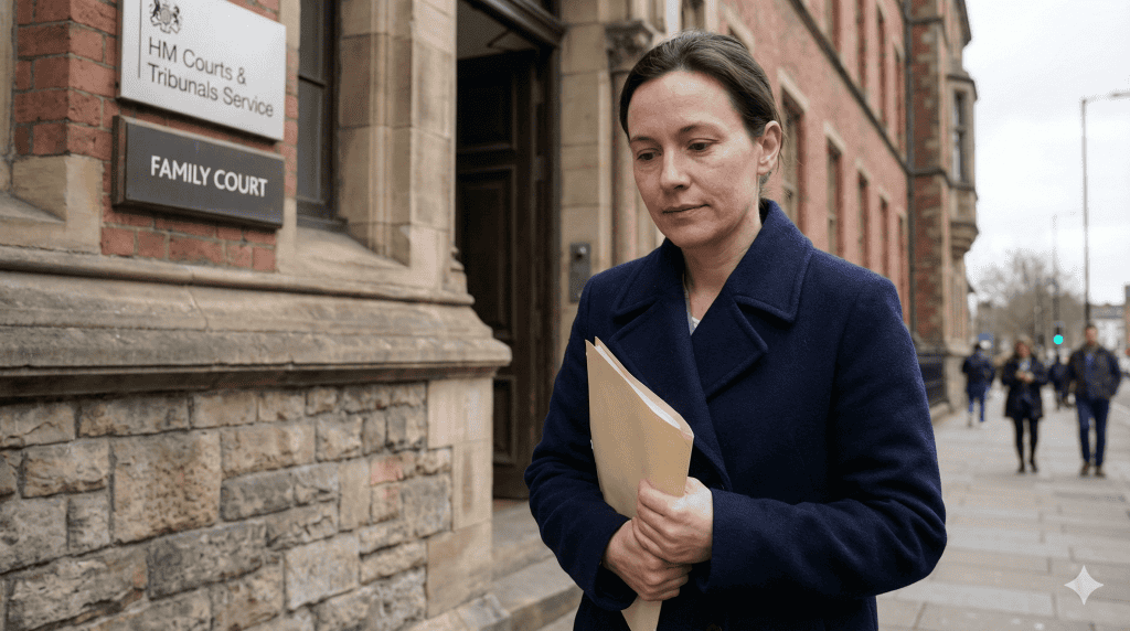 Parent attending a UK Family Court hearing for a child arrangements order