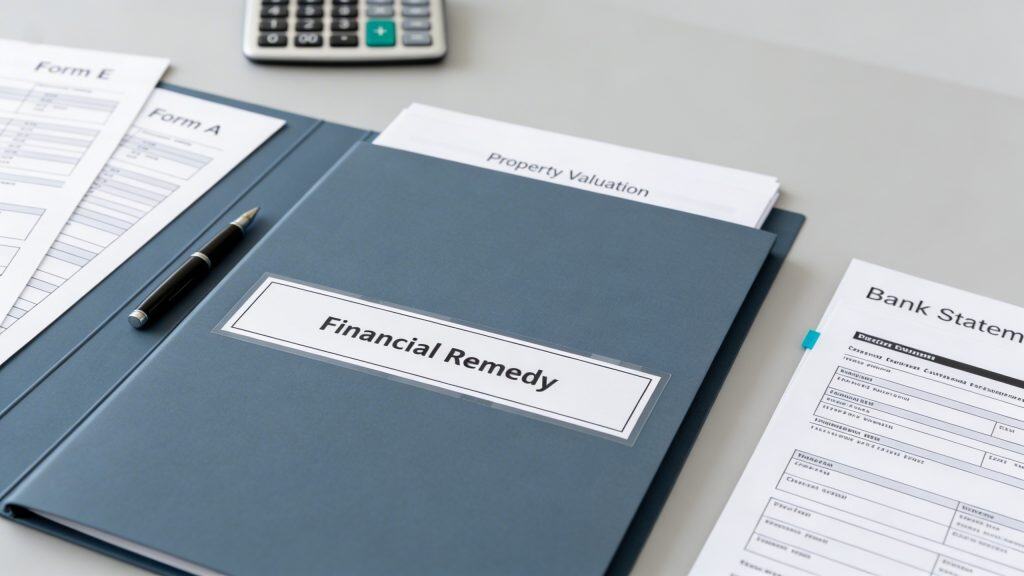 Financial Remedy documents including Form E and Form A used in divorce finance proceedings