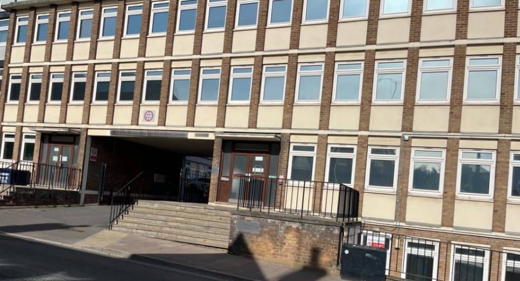 Entrance to Bury St Edmunds County Court and Family Court at Triton House